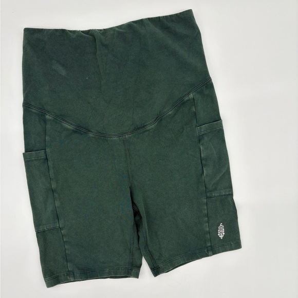 FP Movement by Free People Dark Green High-Waisted Maternity Shorts
